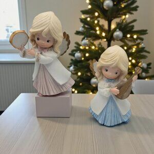 Vintage HOMCO Pair of Christmas Angels Playing Instruments Home Interiors